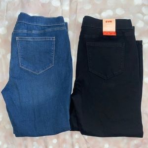 EVRI MID RISE JEGGINGS 18w black and blue